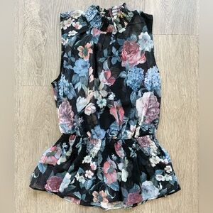 Olivaceous Floral Print Blouse